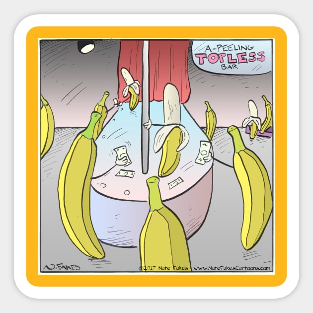 Banana Strip Club Sticker by cartoonistnate